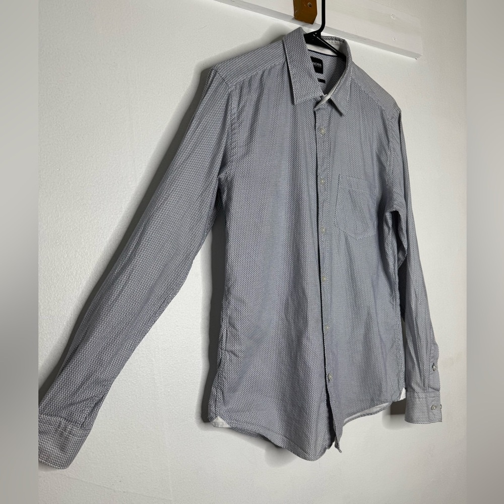 Hugo Boss Slim Fit Gray Patterned Button Down Shirt